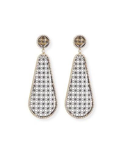 Jack Kelege & Company Teardrop Lace Design Earrings With Diamonds