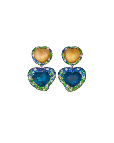 Margot Mckinney Jewelry Hearts Desire South Sea Pearl & Blue Topaz Detachable Drop Earrings