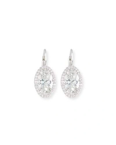 Rahaminov Diamonds Oval-cut Diamond Drop Earrings In 18k White Gold