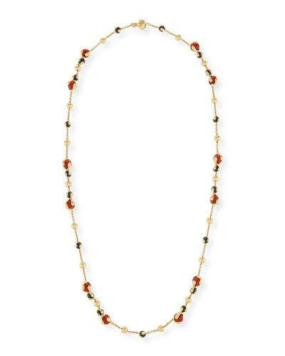 Marina B Cardan Agate & Spinel Station Necklace In 18k Gold, 36"