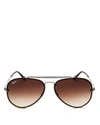Ray Ban Ray-ban Unisex Blaze Brow Bar Aviator Sunglasses, 61mm In Gunmetal/brown Gradient