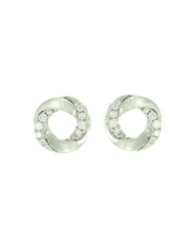 Frederic Sage 18k White Gold Mini Halo Diamond Stud Earrings
