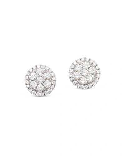 Frederic Sage 18k White Gold Firenze Round Diamond Cluster Stud Earrings