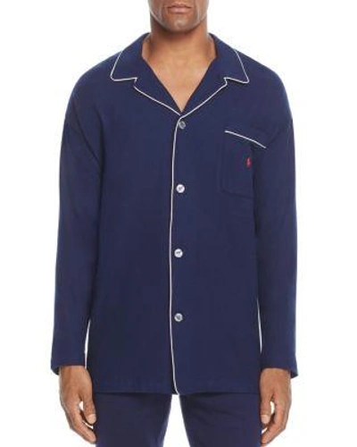 Polo Ralph Lauren Flannel Pajama Shirt In Navy Blue