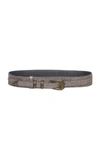 Bottega Veneta Crocodile Ottone Belt In Grey