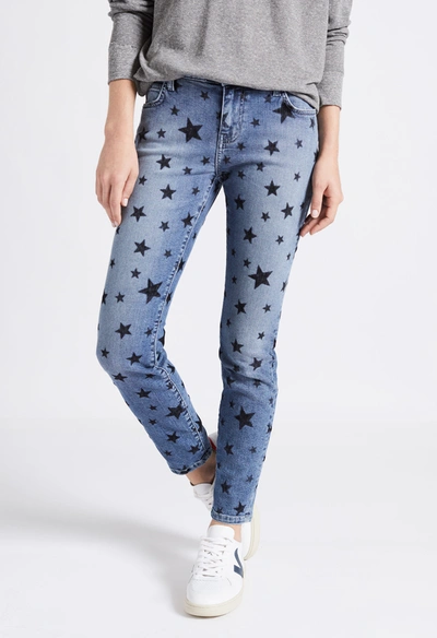 Current Elliott Currentelliott The Stiletto Star Jeans In Flocked Star 