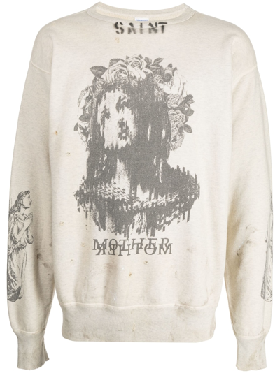 Saint Mxxxxxx Beige Cotton Mother Sweatshirt In Grey