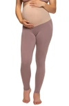 Felina 2-pack Maternity Leggings In Twilight Mauve/ Raisin