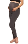 Felina 2-pack Maternity Leggings In Charcoal Heather/ Navy