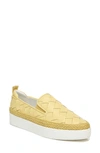 Franco Sarto Homer 3 Slip-on Sneakers Women's Shoes In Light Yellow Faux Leather