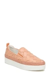Franco Sarto Homer 3 Womens Woven Espadrille Casual And Fashion Sneakers In Peachy Faux Leather