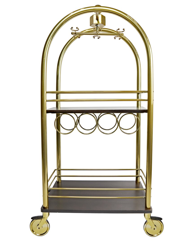 Godinger Luggage Bar Cart Large Gold