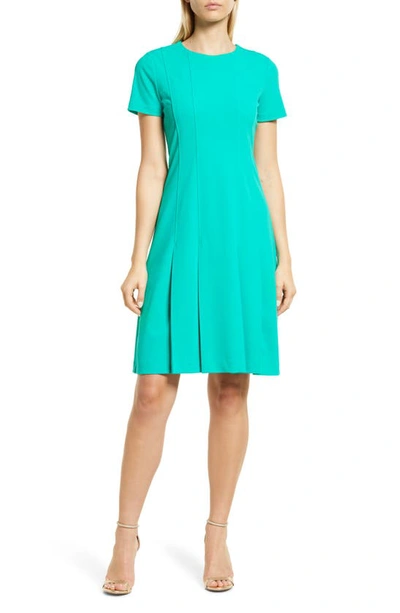 Tahari Asl Fit & Flare Stretch Crepe Dress In Green | ModeSens