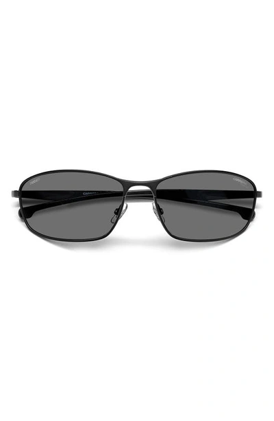 Carrera Eyewear X Ducati 64mm Polarized Rectangular Sunglasses In Matte Black / Grey