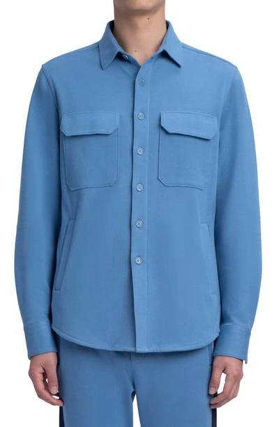 Bugatchi Comfort Stretch Shirt Jacket In Slate