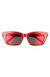 Givenchy 53mm Cat Eye Sunglasses In Shiny Red / Bordeaux Mirror