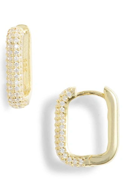 Shymi Pavé Box Hoop Earrings In Gold