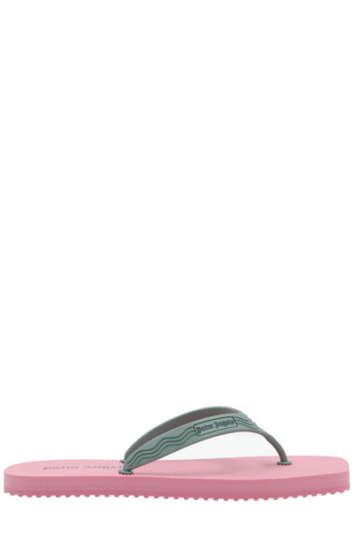 Palm Angels Logo-print Two-tone Flip Flops In Multicolor