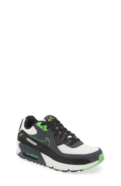 Nike Kids' Air Max 90 Ltr Se Sneaker In Black/ Obsidian/ Green/ White