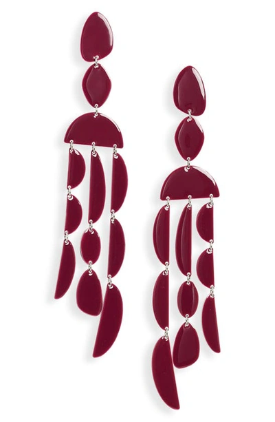 Isabel Marant Funky Geometric Chandelier Earrings In Fuchsia/ Silver