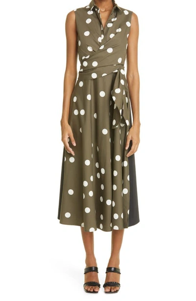 olive green polka dot dress Olive Dot Bombshell Dress main image 1