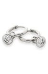 Monica Vinader Diamond Essential Huggie Earrings In Silver