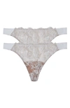 Skarlett Blue Entice 2-pack Thongs In White/ Nyln