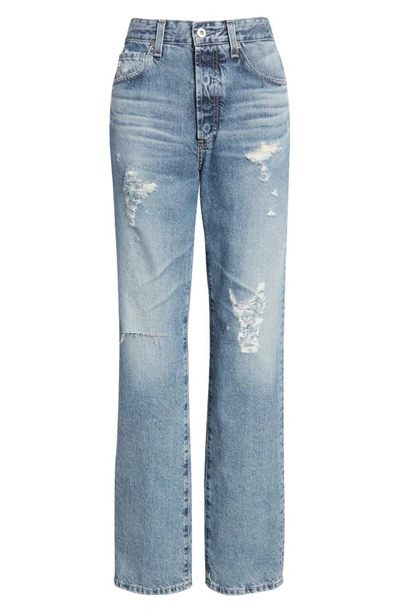 Ag Alexxis Distressed Straight-leg Jeans - Biodegradable Dye In Breeze
