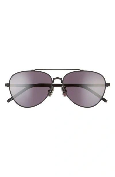 Givenchy 56mm Aviator Sunglasses In Matte Black / Smoke