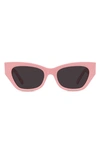 Givenchy 55mm Polarized Cat Eye Sunglasses In Shiny Pink / Smoke