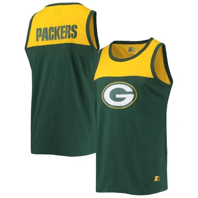 Starter Men's  Green, Gold Green Bay Packers Team Touchdown Fashion Tank Top In Green,gold