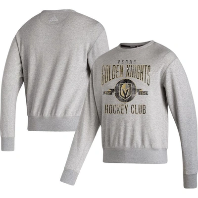 Adidas Originals Adidas Heathered Gray Vegas Golden Knights Vintage Pullover Sweatshirt