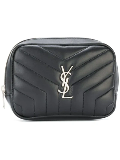 Saint Laurent Loulou Monogram Ysl Square Quilted Leather Cosmetics Case In Black