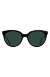 Raen Lily 54mm Cateye Sunglasses In Crystal Black / Green Polar