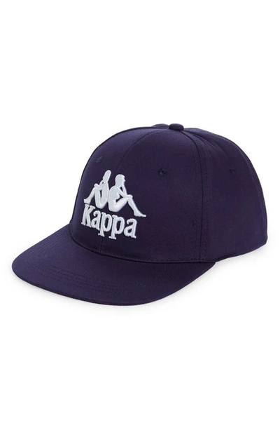Kappa Authentic Bzadem Twill Baseball Cap In Navy-white