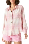 Lucky Brand The Plaid Boyfriend Button-up Shirt In Pink Plaid