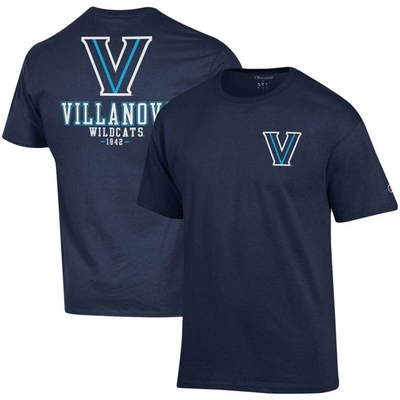 Champion Navy Villanova Wildcats Stack 2-hit T-shirt