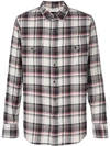 Saint Laurent Plaid Cotton Flannel Western Shirt In Multi