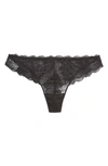 Simone Perele Reve Scalloped Lace Tanga In Black