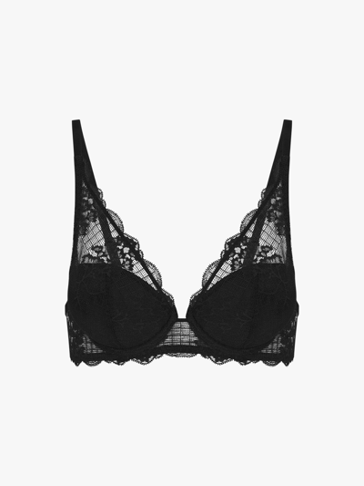 Simone Perele Reve Plunge Lace Push-up Bra In Black