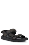 Geox Xand Sport Waterproof Sandal In Grey/ Black