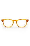 Eyebobs Old Sport 48mm Rectangular Reading Glasses In Blonde Tortoise/ Clear