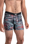 Saxx Drop Temp Cooling Mesh Boxer Briefs In Crystal Palms- Fog Blue