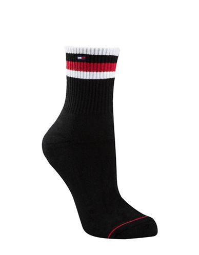 Tommy Hilfiger Two-pair Logo Stripe Crew Socks-black | ModeSens
