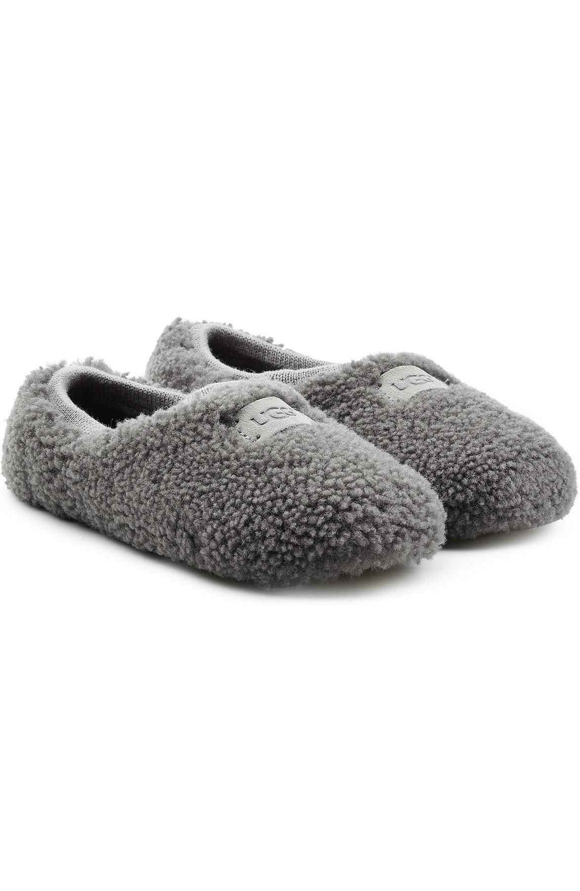 sheepskin slippers grey