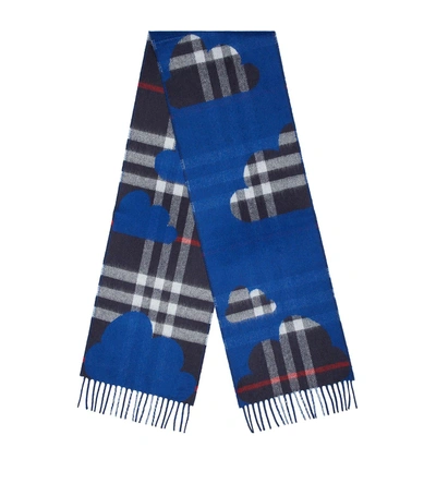 Burberry Rain Check Printed Scarf In Blue