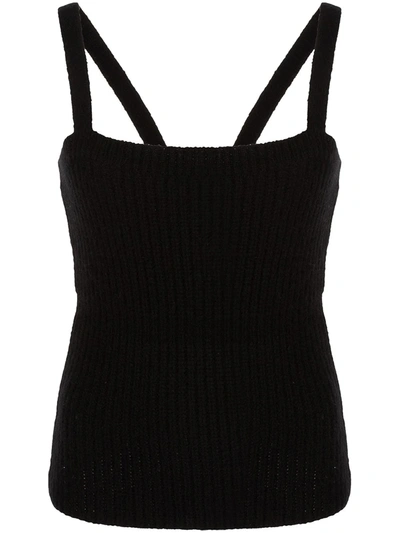Adam Lippes Brushed-cashmere Camisole Top In Black
