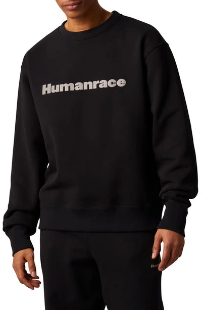 Adidas Originals Humanrace-print Crew-neck Sweatshirt In Schwarz