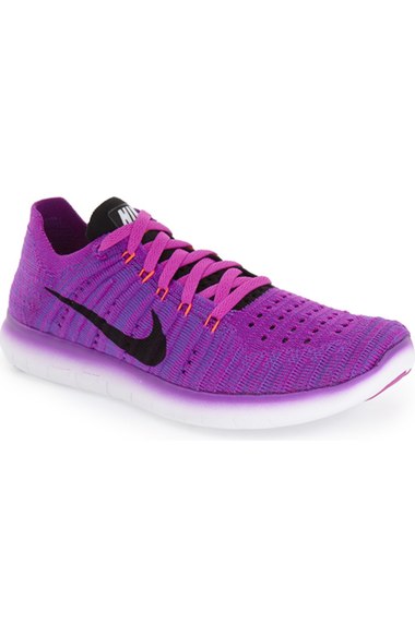 Nike 'free Flyknit' Running Shoe (women) In Violet/ Black/ Crimson ...