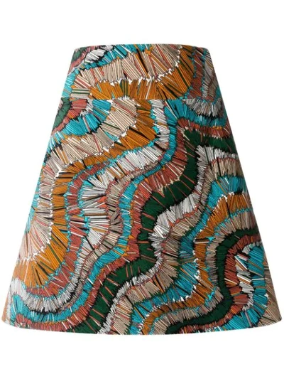 La Doublej Fiammiferi Print Mini Skirt In Multicolour